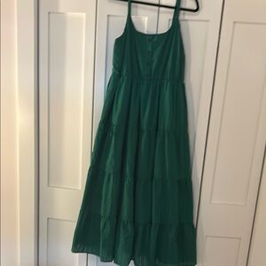 Torrid Green Maxi Seersucker Tiered Sleeveless Sundress